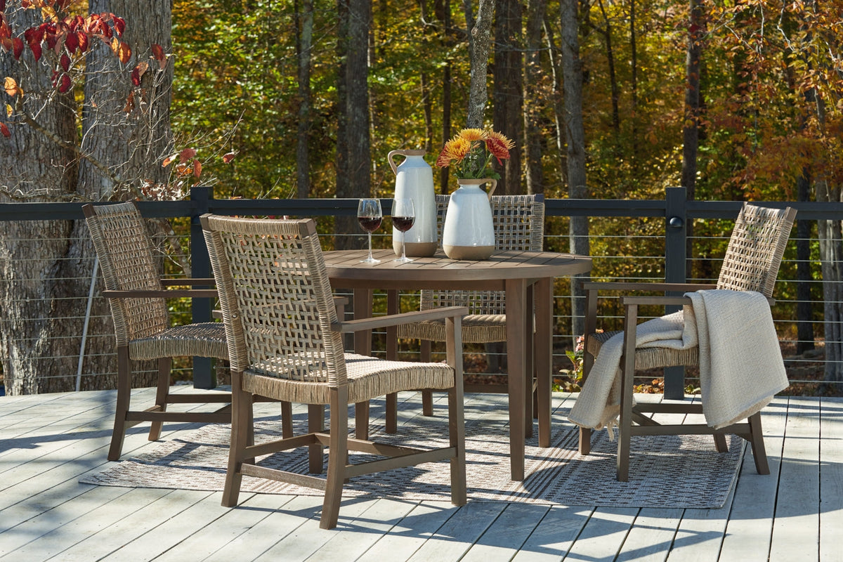 Germalia Outdoor Dining Table with 4 Chairs - furniture place usa