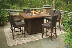 Paradise Trail Outdoor Bar Table and 6 Barstools - furniture place usa