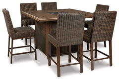 Paradise Trail Outdoor Bar Table and 6 Barstools - furniture place usa
