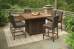 Paradise Trail Outdoor Bar Table and 6 Barstools - furniture place usa