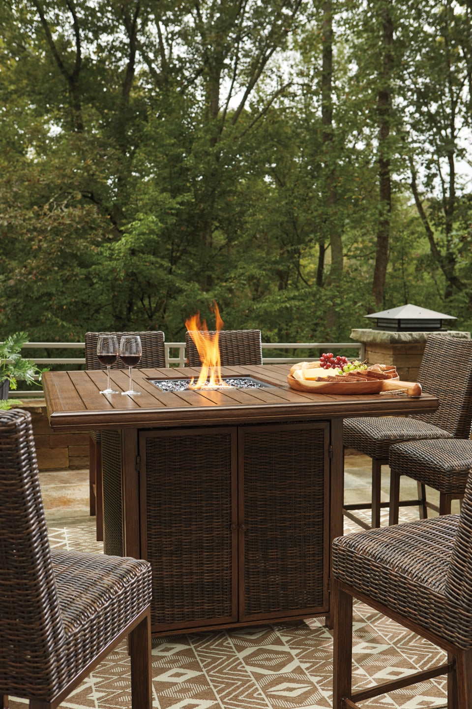 Paradise Trail Outdoor Bar Table and 6 Barstools - furniture place usa