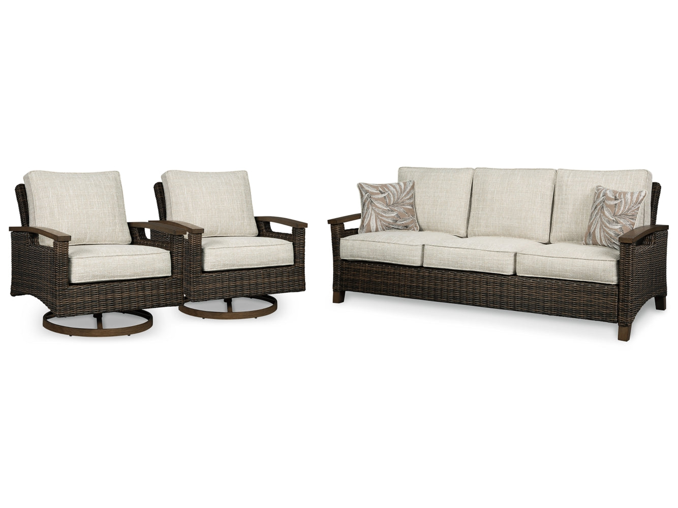 Paradise Trail Outdoor Sofa with 2 Lounge Chairs - furniture place usa