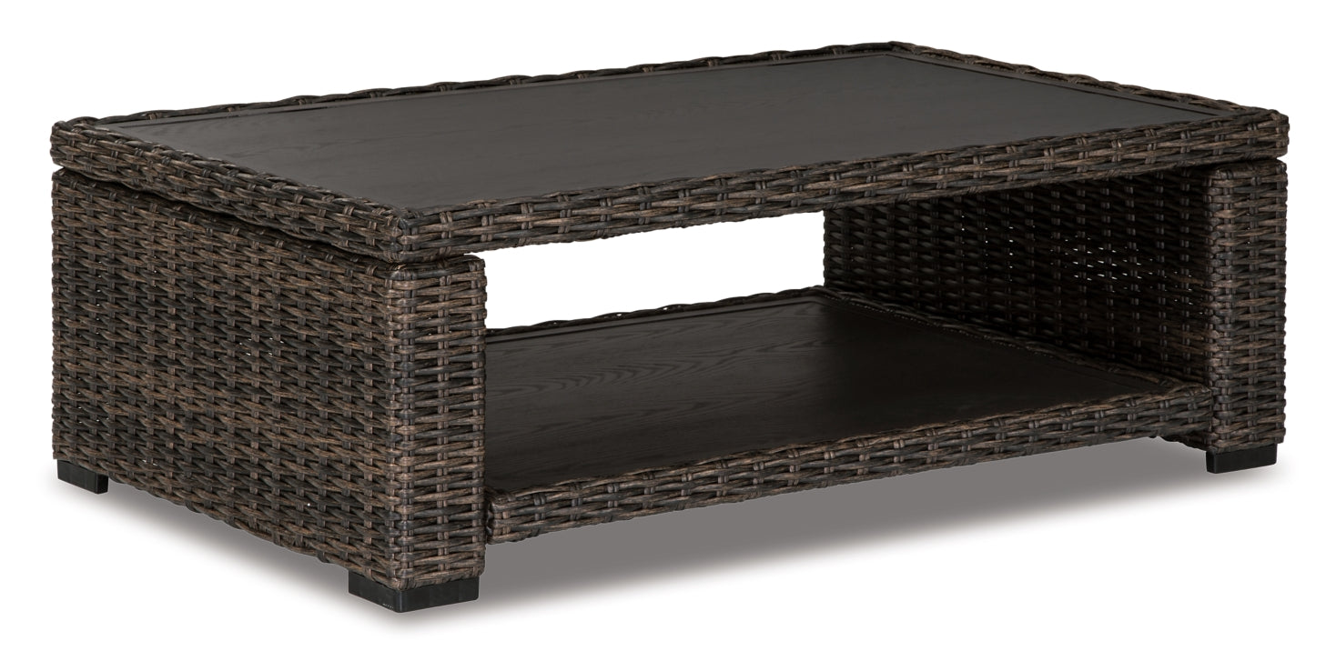 Grasson Lane Outdoor Sofa and  2 Lounge Chairs with Coffee Table and 2 End Tables - furniture place usa