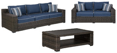 Grasson Lane Outdoor Sofa and Loveseat with Coffee Table - furniture place usa