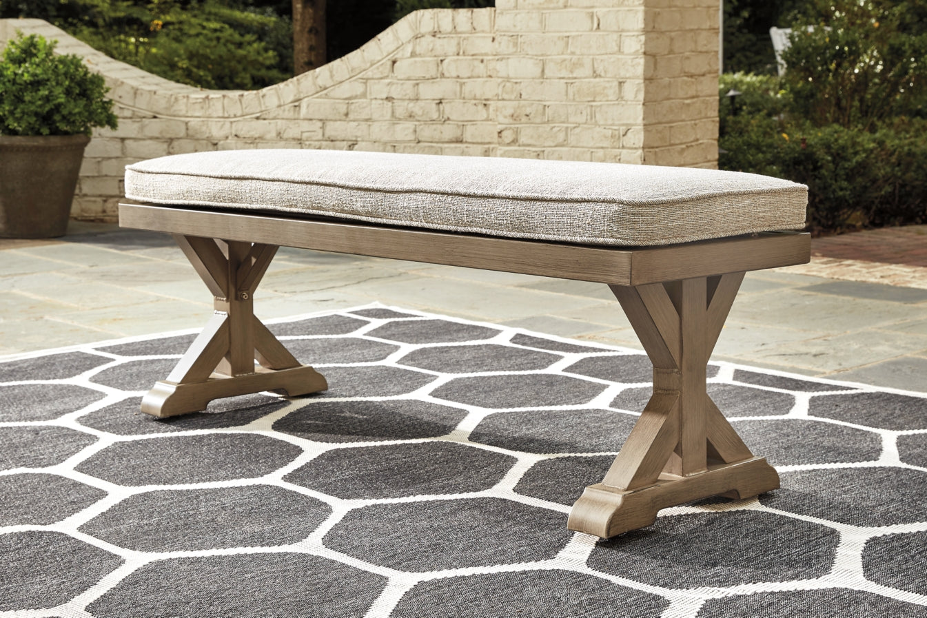 Beachcroft Outdoor Dining Table and 2 Chairs and 2 Benches - furniture place usa