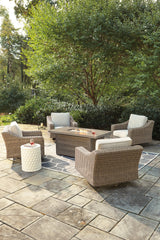 Beachcroft 5-Piece Outdoor Fire Pit Table with 4 Chairs - furniture place usa