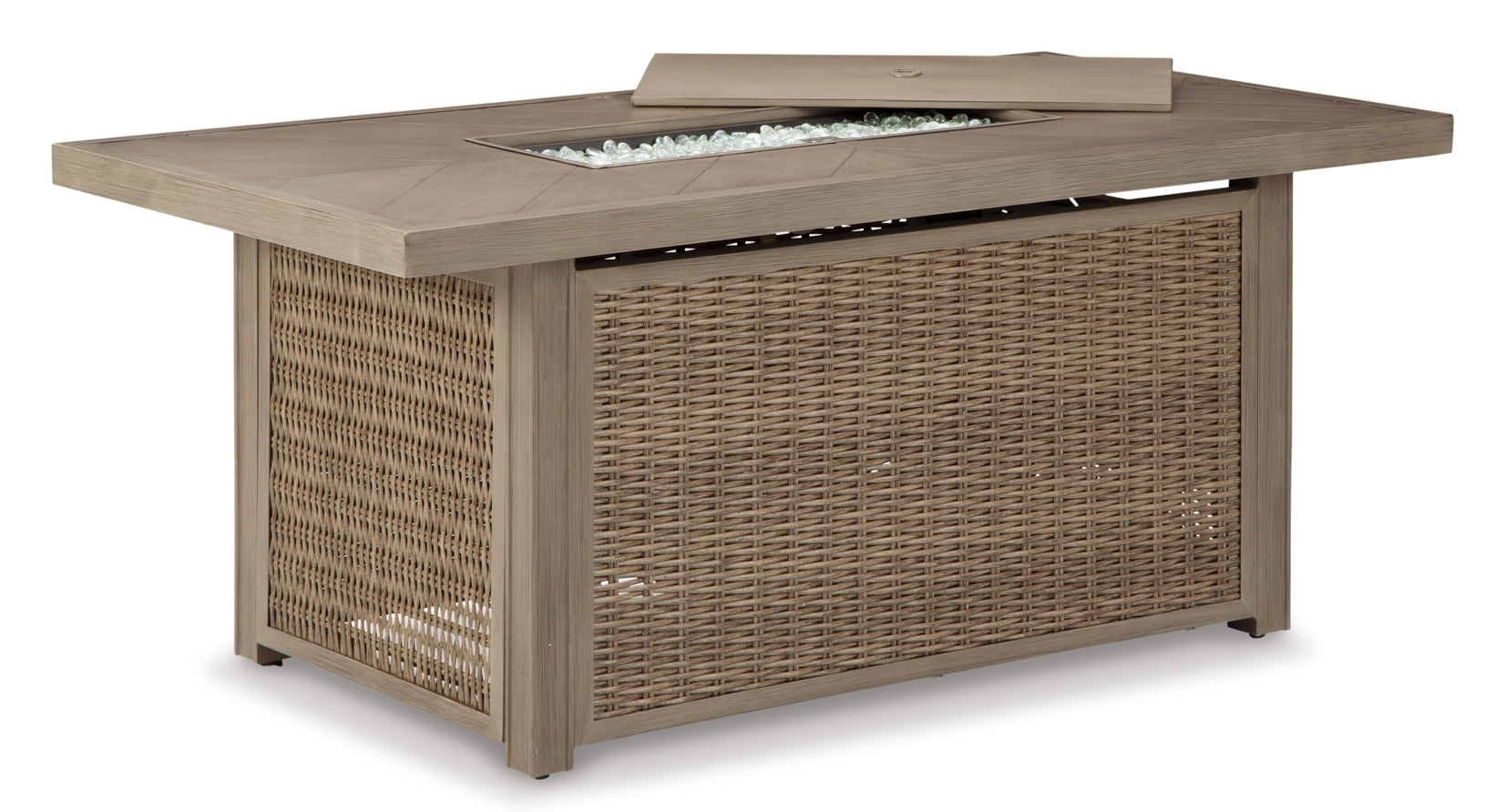 Beachcroft Outdoor Sofa and 2 Lounge Chairs with Fire Pit Table - PKG014579 - furniture place usa