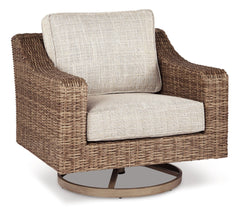 Beachcroft Outdoor Sofa and 2 Lounge Chairs with Fire Pit Table - PKG014579 - furniture place usa