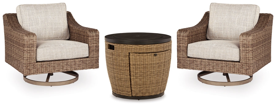 Malayah Fire Pit Table and 2 Chairs - PKG015410 - furniture place usa