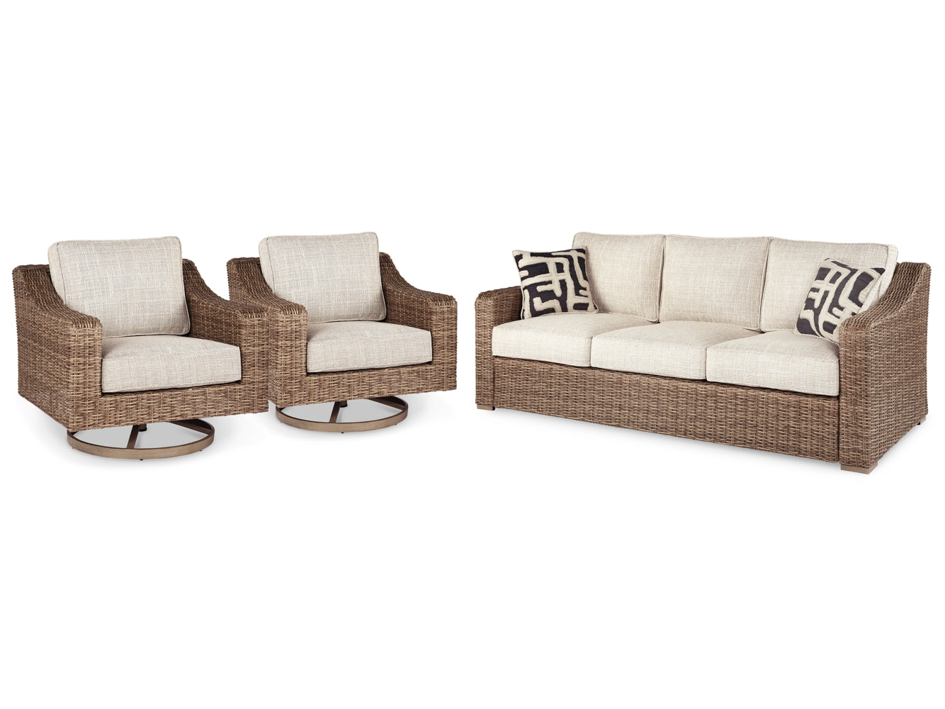 Beachcroft Outdoor Sofa with 2 Lounge Chairs - furniture place usa