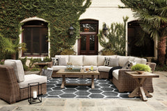 Beachcroft 5-Piece Outdoor Sectional with Coffee Table and 2 End Tables - furniture place usa