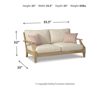 Clare View Outdoor Loveseat with 2 Lounge Chairs - furniture place usa