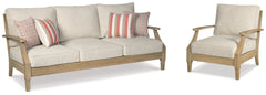 Clare View Outdoor Sofa with Lounge Chair - furniture place usa