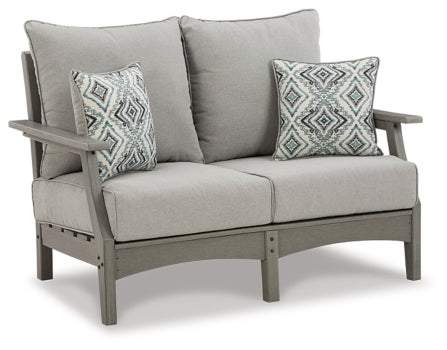 Visola Outdoor Loveseat with Cushion - furniture place usa