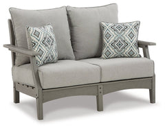 Visola Outdoor Loveseat with Cushion - furniture place usa