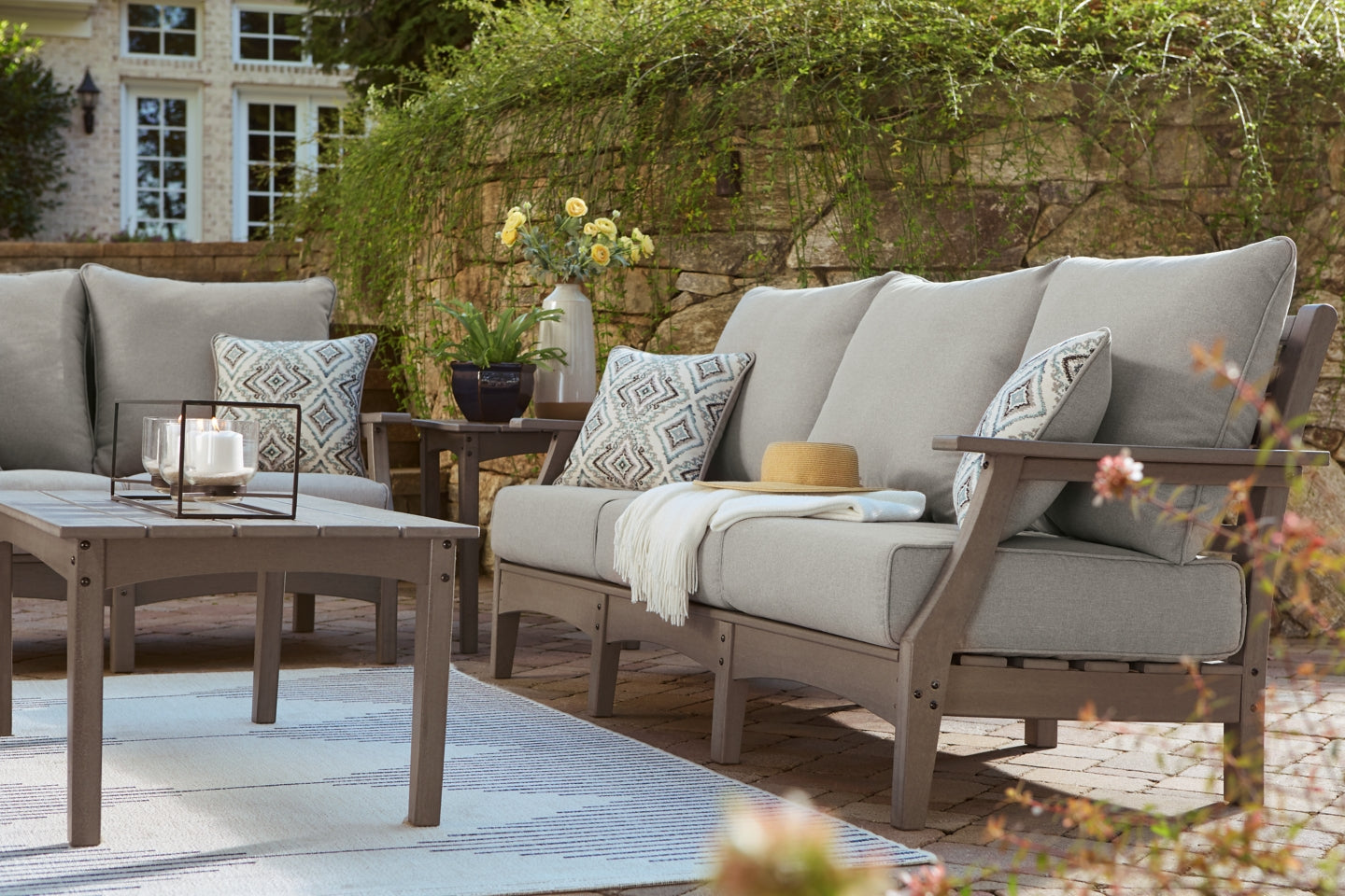 Visola Outdoor Sofa with Cushion - furniture place usa