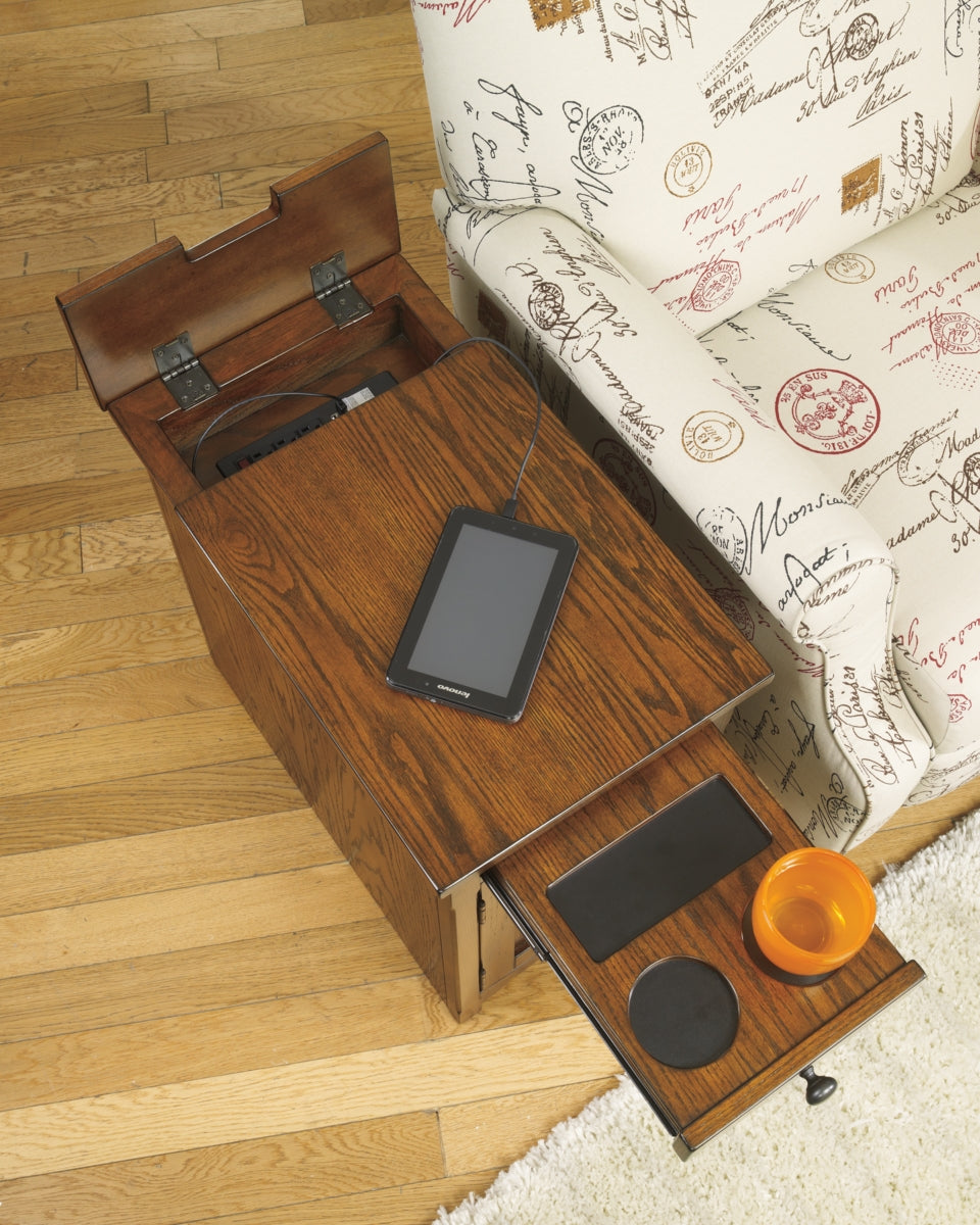 Laflorn Chairside End Table with USB Ports & Outlets - furniture place usa