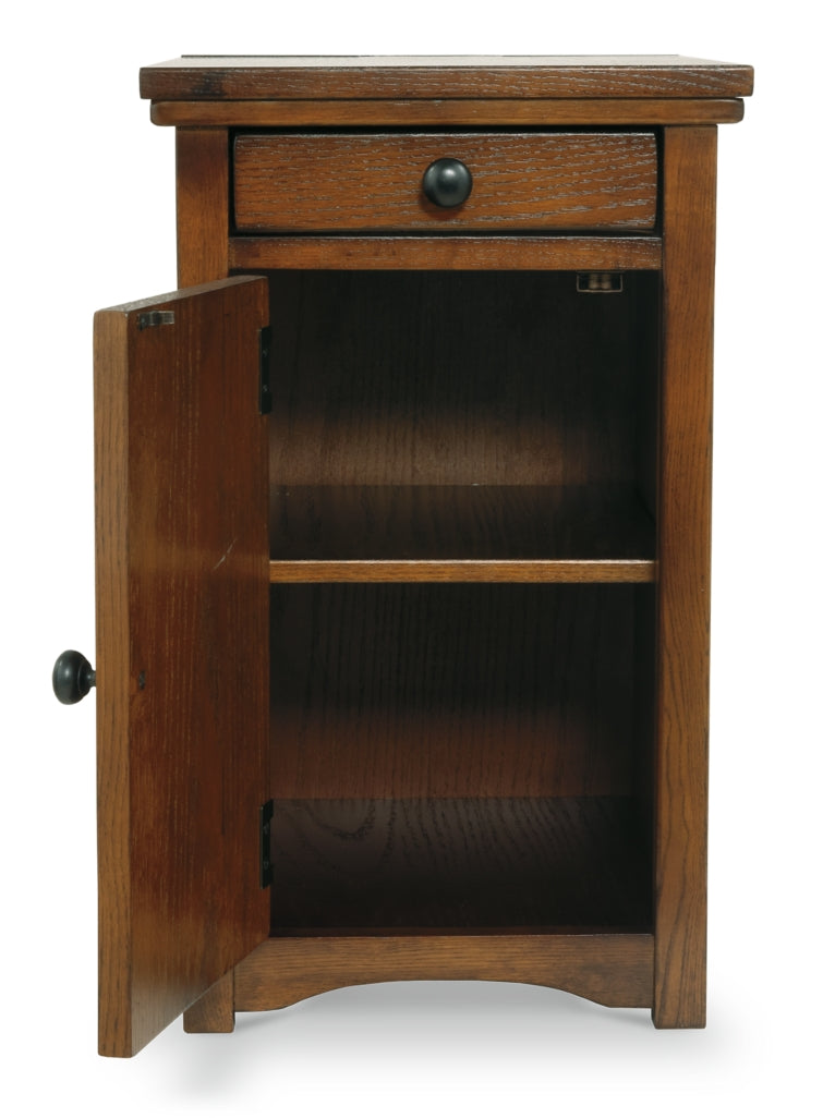 Laflorn Chairside End Table with USB Ports & Outlets - furniture place usa