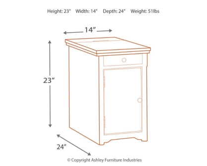 Laflorn Chairside End Table with USB Ports & Outlets - furniture place usa