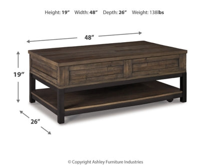 Johurst Coffee Table with Lift Top - furniture place usa