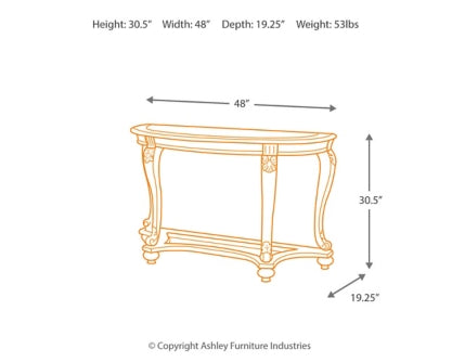 Norcastle Sofa/Console Table - furniture place usa