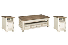 Realyn Coffee Table and 2 Chairside End Tables - furniture place usa