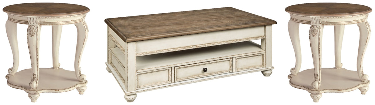 Realyn Coffee Table with 2 End Tables - PKG008591 - furniture place usa