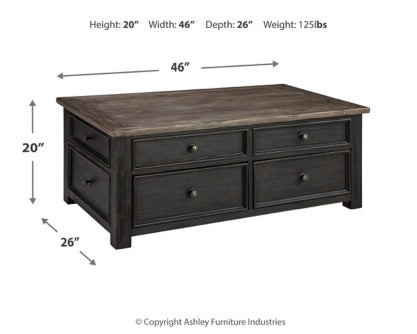 Tyler Creek Coffee Table with Lift Top - furniture place usa