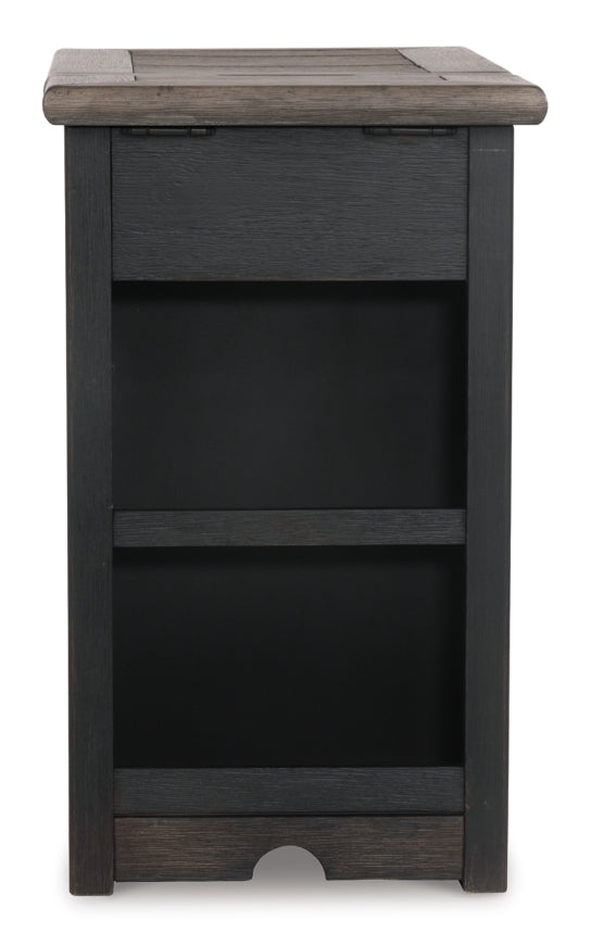 Tyler Creek Chairside End Table with USB Ports & Outlets - furniture place usa