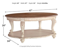 Realyn Coffee Table and 2 End Tables - furniture place usa