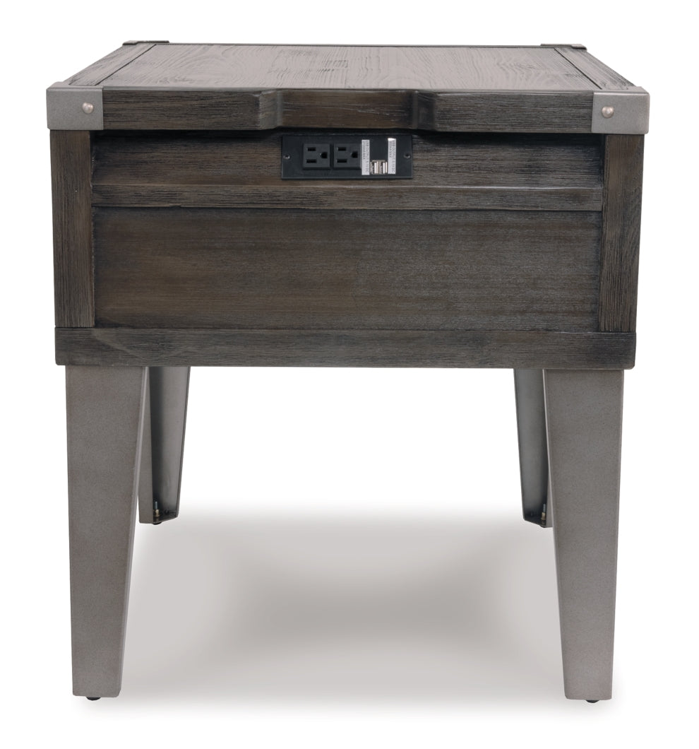 Todoe End Table with USB Ports & Outlets - furniture place usa