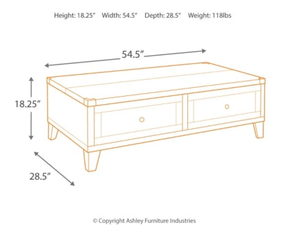 Todoe Coffee Table with 1 End Table - furniture place usa