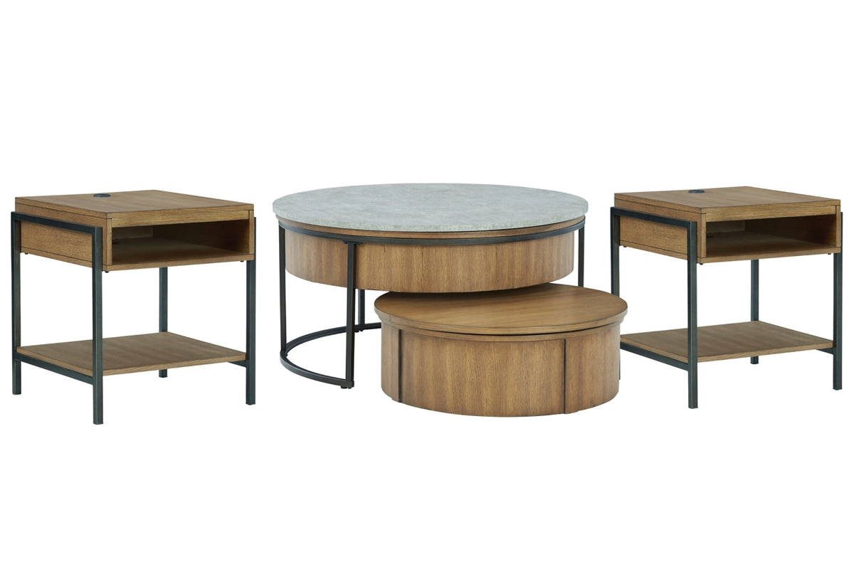 Fridley Coffee Table with 2 End Tables - furniture place usa