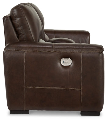 Alessandro Power Reclining Loveseat with Console - furniture place usa