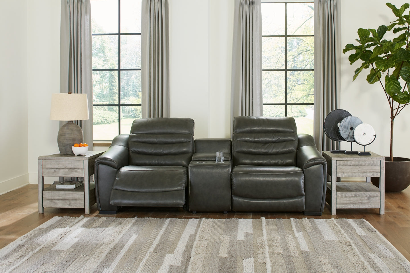 Center Line 3-Piece Power Reclining Loveseat with Console - furniture place usa