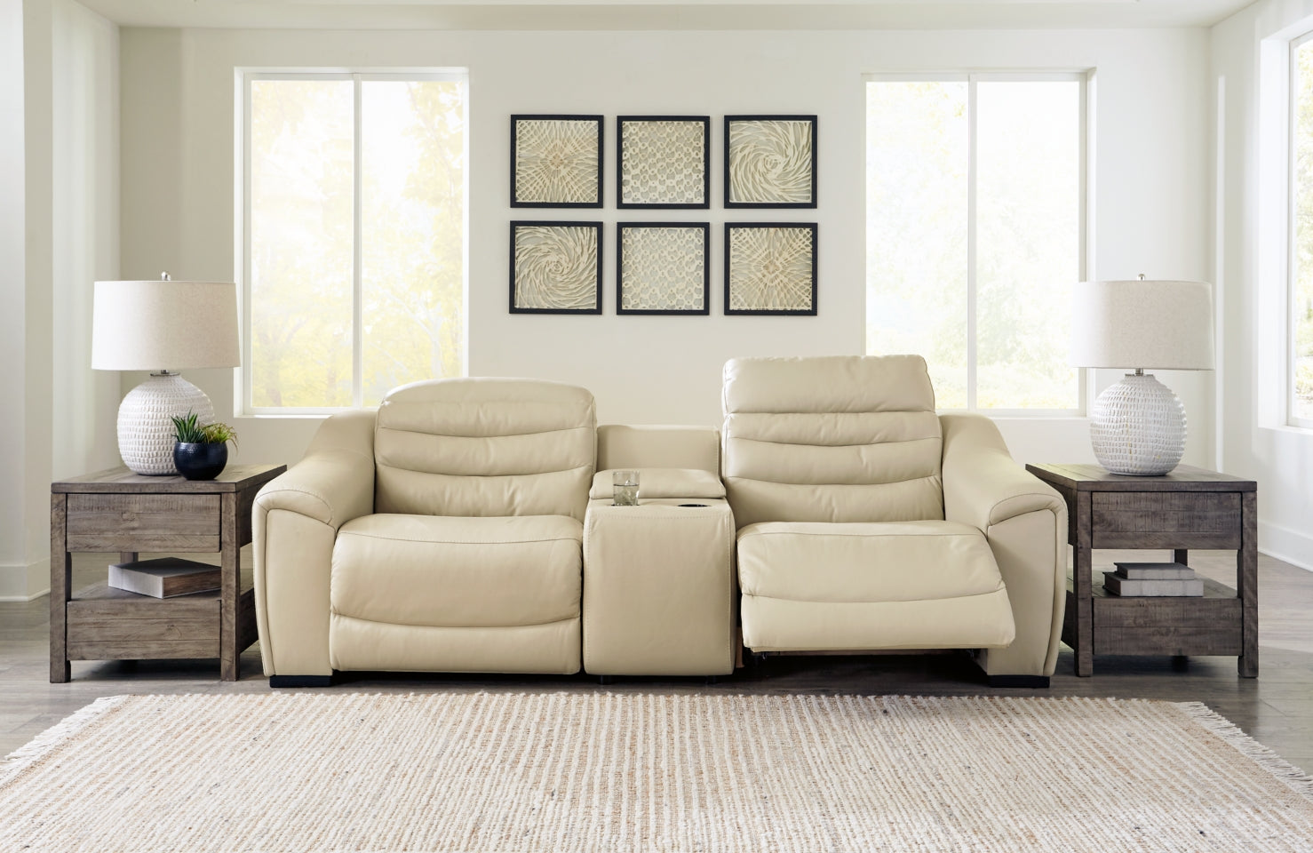 Center Line 3-Piece Sectional with Recliner - furniture place usa