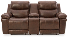 Edmar Power Reclining Loveseat with Console - furniture place usa