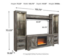 Wynnlow 4-Piece Entertainment Center with Electric Fireplace - W440W5 - furniture place usa